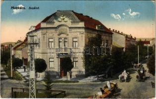 Munkács, Mukacheve, Mukachevo, Mukacevo; Sugárút, lovaskocsik / street, horse carts