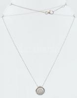 Ezüst(Ag) nyaklánc, köves függővel, jelzett, h: 46 cm, bruttó: 2,87 g