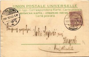 1900 Újvidék, Novi Sad; hajóhíd / pontoon bridge. litho (EK)