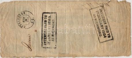 Confederate States 1862 100$ hátoldalán postabélyegzővel RR!! T.IIII