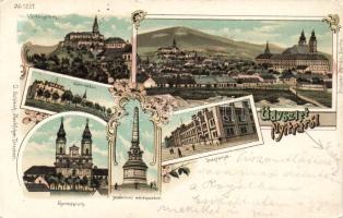 Nyitra with military barracks Litho