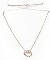 Ezüst(Ag) nyaklánc hegyikristállyal, jelzett, h: 44 cm, bruttó: 5,47 g