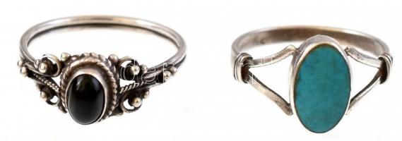 Ezüst(Ag) gyűrű, 2 db, jelzett, méret: 53, 54, bruttó: 3,38 g