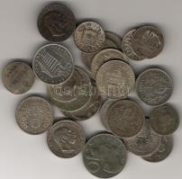 Ausztria 1849-1964 Ezüstpénz tétel 6Kr 2x, 10Kr, 20Kr, 1K 11x, 50Gr 2x, 1Sch,  5Sch,  10Sch 3x  22db ezüstár alatt kikiáltva! T:1,2,3,4