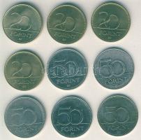 2003-2006. 20Ft "Deák" (4x), 50Ft "Vöröskereszt" (5x) T:2,2/3+