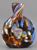 Üveg vázácska, jelzett etikettel: Joska Waldglashütte Bodenmais Kristal. Hibátlan. m: 10cm