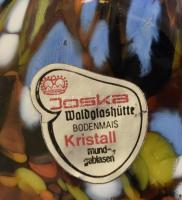 Üveg vázácska, jelzett etikettel: Joska Waldglashütte Bodenmais Kristal. Hibátlan. m: 10cm