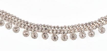 Ezüst(Ag) szőtt karkötő, jelzett, h: 16,5 cm, nettó: 10,86 g