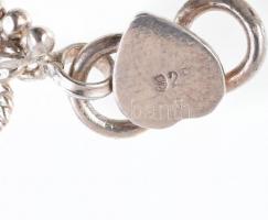 Ezüst(Ag) szőtt karkötő, jelzett, h: 16,5 cm, nettó: 10,86 g