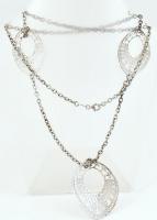 Ezüst(Ag) extravagáns nyaklánc, jelzett, h: 74 cm, nettó: 14,6 g