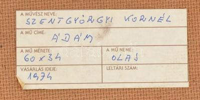 Szentgyörgyi Kornél (1916-2006): Ádám (kisfiú portréja). Olaj, farost, jelzett, autográf ajándékozás...