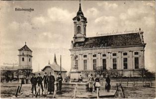 1916 Békéscsaba, tér, Evangélikus nagy és kis templom (EK)