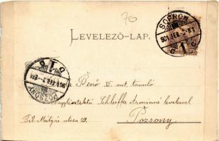 1901 Sopron. Virágos, floral, litho