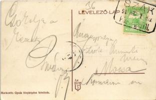 Szák, Szákszend; iskola, nagyvendéglő, fűszer üzlet. Markovits Gyula fényképész kiadása + "SZÁK...