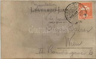 1909 Eperjes, Presov; Fő tér, piac, templom. Montázs gyerekekkel, Goldberger Márk kiadása / market, ...