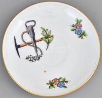 Herendi Eton mintás, bányász motívumos mokkás csésze aljjal. Kézzel festett, jelzett, hibátlan. Ritk...