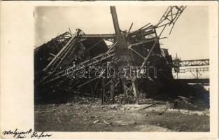 WWI German military, bridge ruins. photo