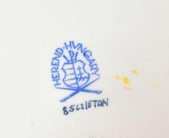 Herendi Eton mintás, bányász motívumos tálka. Kézzel festett, jelzett, alján néhány apró folttal. Ri...