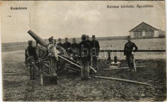 1914 Komárom, Komárnó; Katonai üdvözlet, ágyútöltés / K.u.k. Feldartillerie / artillery soldiers loading a cannon (EK)