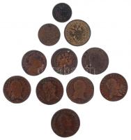 Ausztria 1780-1885. 11db-os krajcártétel T:2-,3
Austria 1780-1885. 11pcs kreuzer lot C:VF,F
