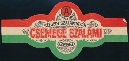 Szegedi Szalámigyár Csemege Szalámi címke