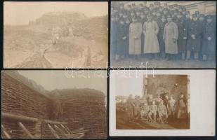 cca 1914-1916 8 db katonai fotólap a frontról, csoportképekkel