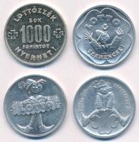 ~1960-1970. 4db klf lottó szerencsepénz T:1-