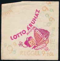 Lotto Áruház reklámszalvéta, 15×15 cm
