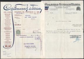 cca 1910-1930 5 db fejléces magyar gyári számla