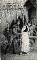 Einquartierung / WWI Austro-Hungarian K.u.K. military, romantic couple. M.B.L. 65. (EK)