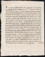 1818 Férjet mérgező asszony halálos ítéletének hirdetménye két nyelven Ráckeve. 24x26 cm
