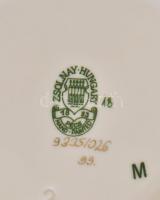 Zsolnay pillangómintás porcelán tálka, kézzel festett, jelzett, hibátlan, d: 12 cm