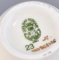 Zsolnay pillangómintás pohárka, kézzel festett, jelzett, hibátlan, m: 6,5 cm