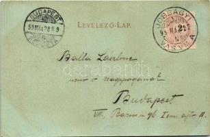 1899 (Vorläufer) Felsőlövő, Oberschützen; Szálloda a magyar királyhoz, este. Kirnbauer Otto kiadása ...