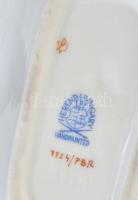 Herendi Petit Bouquet de rose (PBR) rózsa mintás leveles tálka, kézzel festett, jelzett, kopott, 15×...