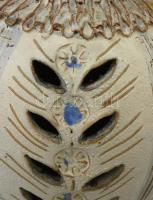 Kiss Roóz Ilona (1920-2010): Menyecske, mázas kerámia, kézzel festett, jelzett, hibátlan, m:43 cm