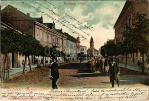 1902 Beregszász, Beregovo, Berehove; Bocskay utca. Auer Károly kiadása / street (fa)