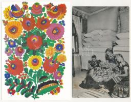 20 db MODERN népviseletes motívum képeslap / 20 modern folklore motive postcards