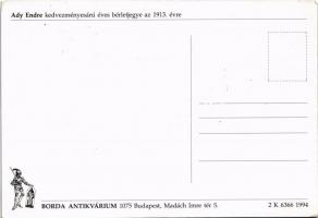 1994 Magyar Királyi Államvasutak Kedvezményesáru éves bérletjegy az 1913. évre Ady Endre úr a "...
