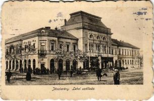 1918 Jászberény, Lehel szálloda és kávéház, Werkner Arnold üzlete, piac (EB)