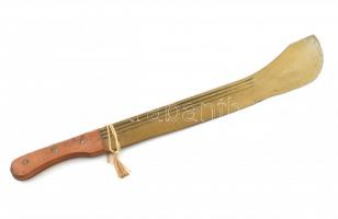 Machete, bozótvágó kés bronzírozott pengével. 64 cm