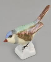 Aquincumi porcelán madár, kézzel festett, jelzett, apró kopásnyomokkal, m: 7 cm