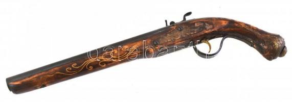 Antik kovás pisztoly gyűjtői replikája. Elsüthető 56 cm