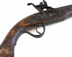 Antik kovás pisztoly gyűjtői replikája. Elsüthető 56 cm