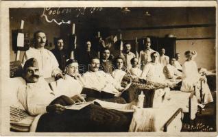 1915 Leoben, osztrák-magyar sérült katonák a kórházban / WWI K.u.K. injured soldiers in the hospital. photo