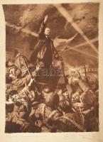 cca 1960 össz. 9 szovjet szocreál és történelmi nyomat és sokszorosított grafika, 2 db Lenint ábrázo...