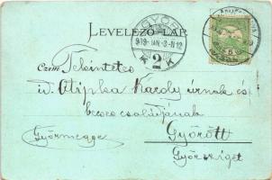 1909 Körmöcbánya, Kremnitz, Kremnica; látkép, vasútvonal, gőzmozdony / general view, railway line wi...