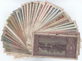 Vegyes 38db-os pengő + 3db külföldi bankjegyes tétel T:III,III-
