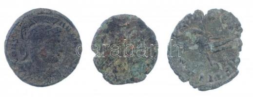 Római Birodalom 3db klf kisbronz gyenge állapotban T:3 patina Roman Empire 3ocs of diff small bronze coin in poor condition C:F
