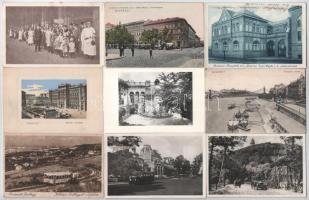 Budapest - 32 db régi előtti képeslap sok ma már nem létező épülettel + 2 mini lappal / 32 pre-1945 postcards with a lot of nowadays non-existent builginds + 2 mini postcards